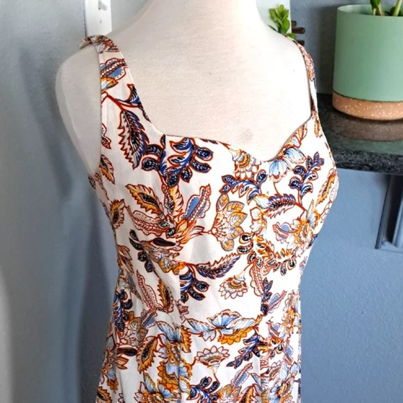 Fit & Flare Linen Midi Dress | Size 2X - Picture 2 of 7